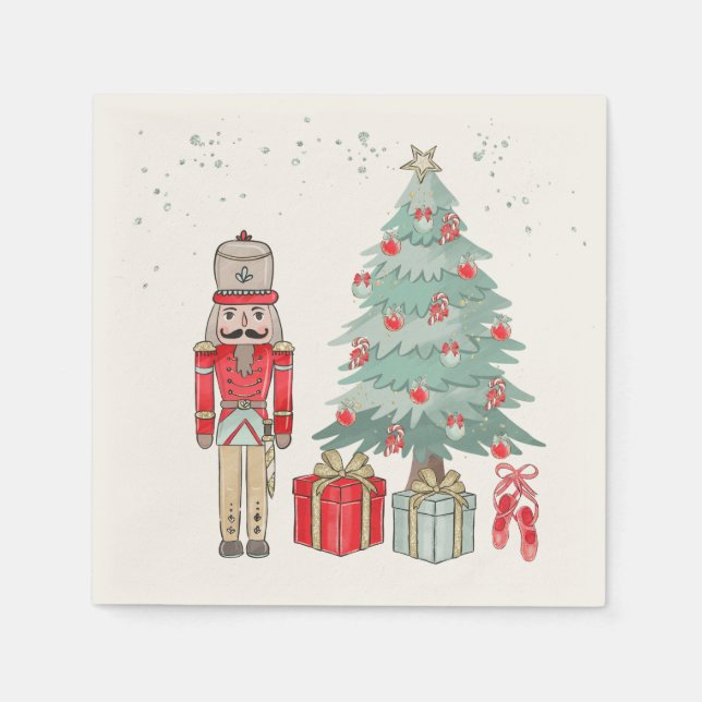 Nutcracker, Christmas tree & presents Napkin (Front)