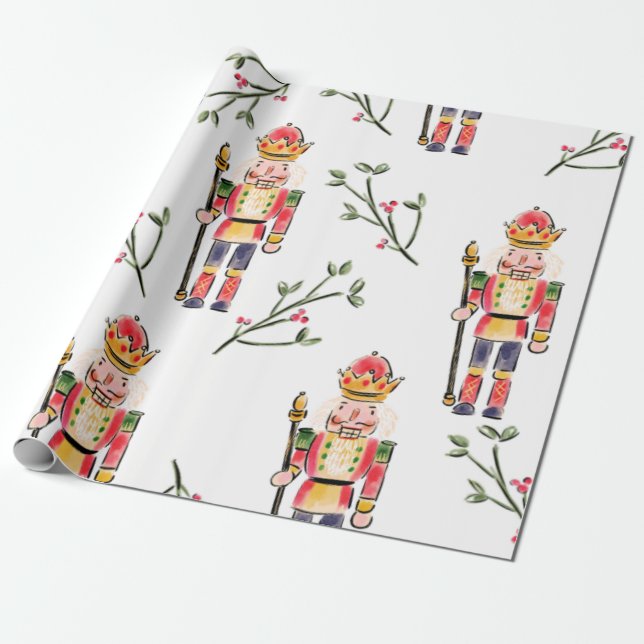 Nutcracker Christmas  Wrapping Paper (Unrolled)