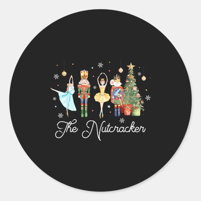 Nutcracker Christmas Xmas Family Matching Pajamas  Classic Round Sticker (Front)