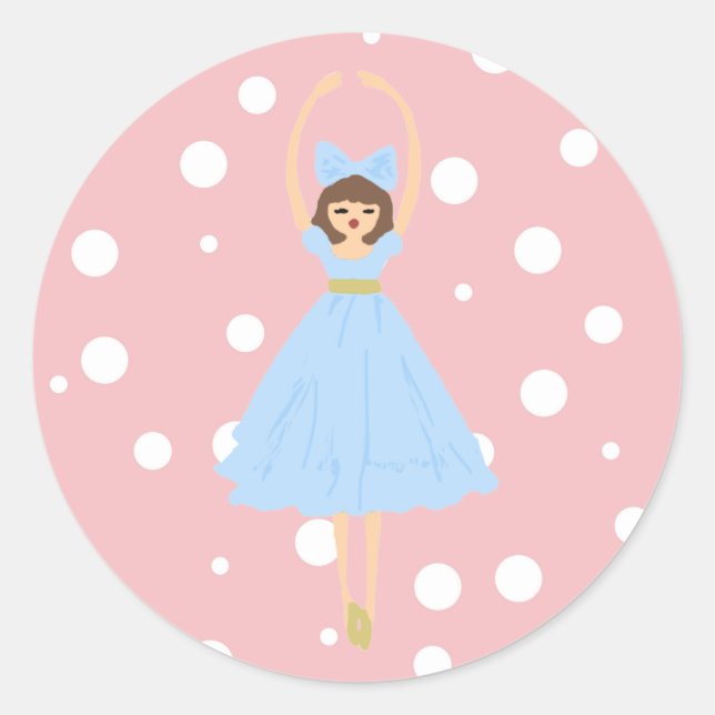 Nutcracker Clara Design Classic Round Sticker (Front)