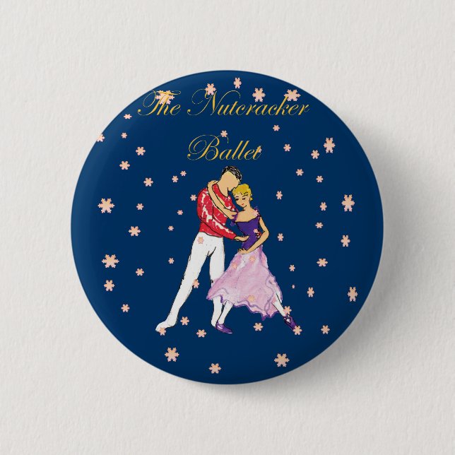 nutcracker-clara & her prince 2 inch round button (Front)