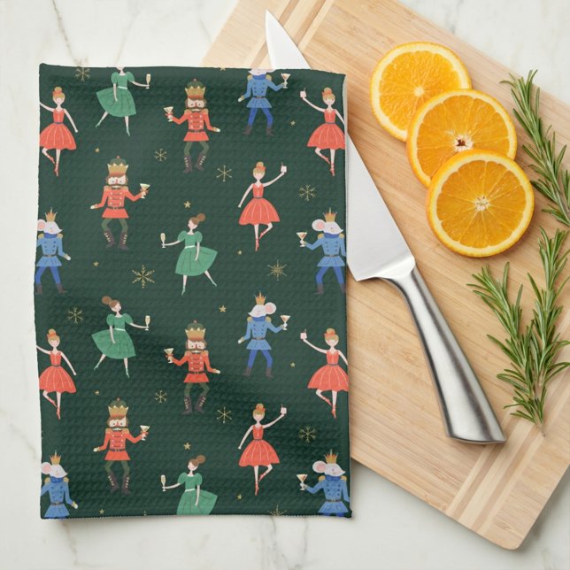 Nutcracker Cocktail Party Christmas Kitchen Towel (Creator Uploaded)