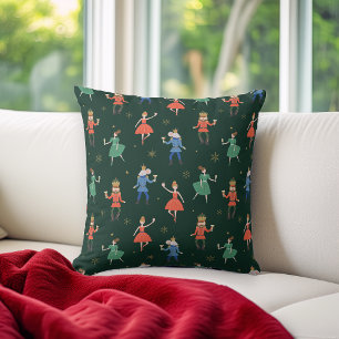 Nutcracker Cocktail Party Christmas Throw Pillow