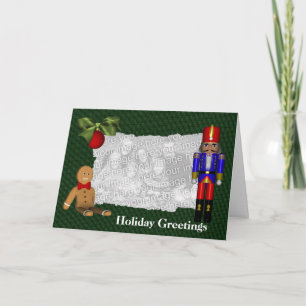 Nutcracker Cookie Christmas Holiday Carte photo