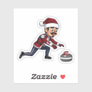Nutcracker Curling Player Holiday Winter Sports