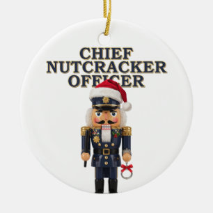 Nutcracker Curling Player Holiday Winter Sports   Ceramic Ornament