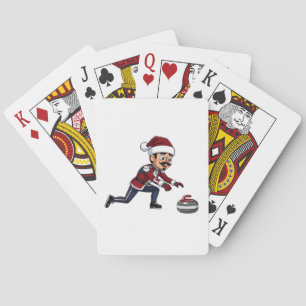 Nutcracker Curling Player Holiday Winter Sports Playing Cards