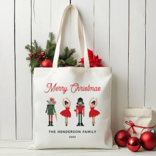 Nutcracker Custom Name Merry Christmas Tote Bag