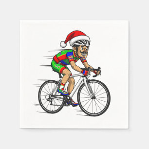 Nutcracker Cyclist Christmas Bicycle Xmas Sport  Napkin