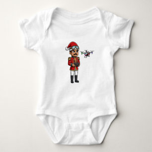 Nutcracker Drone Pilot Tech Holiday Gaming Xmas Baby Bodysuit