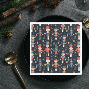 Nutcracker Elegance Festive Pattern Collection Napkin