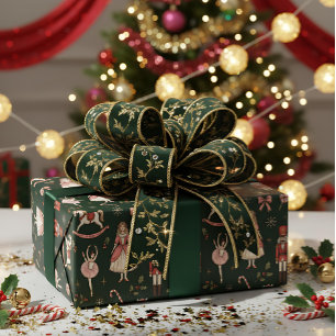 Nutcracker Elegant Ballet Christmas Wrapping Paper