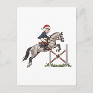 Nutcracker Equestrian Rider Holiday Sports Xmas Postcard