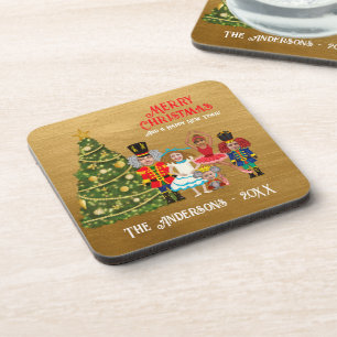 Nutcracker Family of Five Funny Merry Christmas  Coaster