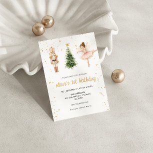 Nutcracker First Birthday Winter Wonderland Girls Invitation