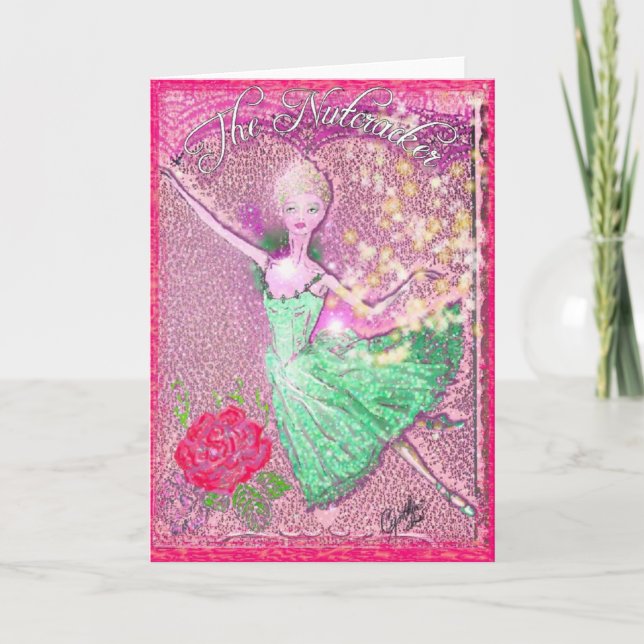 Nutcracker Flying Ballerina-353 Holiday Card (Front)