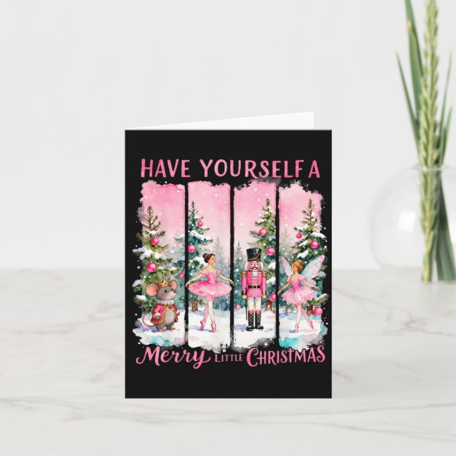 Nutcracker Friends Snow Globe Nk Coquette Bow Chri Card (Front)