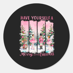 Nutcracker Friends Snow Globe Nk Coquette Bow Chri Classic Round Sticker