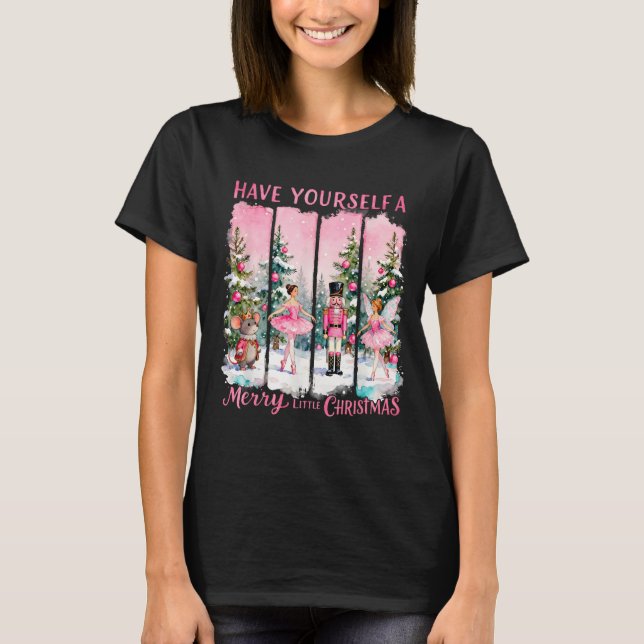 Nutcracker Friends Snow Globe Nk Coquette Bow Chri T-Shirt (Front)