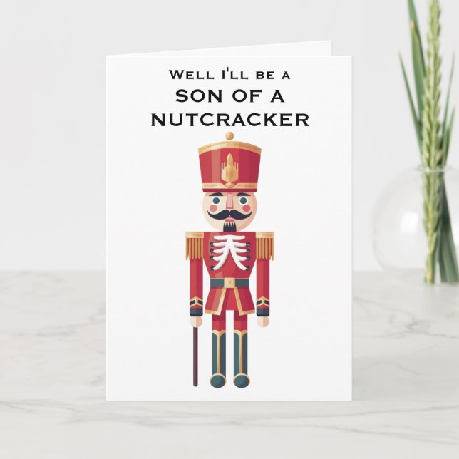 Nutcracker Fun Christmas Holiday Greeting Card (Front)