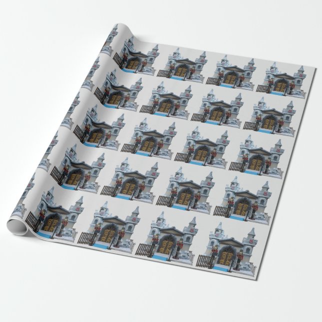 Nutcracker Guards and Santas Grotto Wrapping Paper (Unrolled)