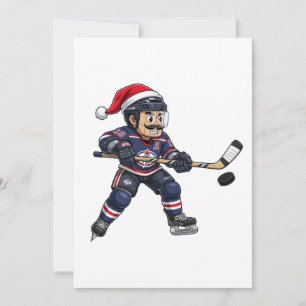 Nutcracker Hockey Athlete Winter Sports Christmas  Holiday Card