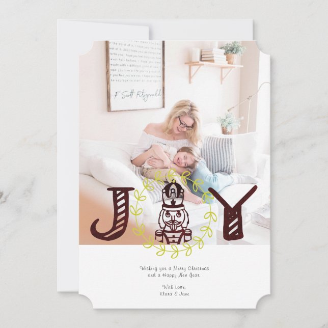 Nutcracker Holiday Carte photo Joy (Devant)