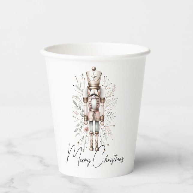 Nutcracker Holiday Cheer Pink Gold  Paper Cups (Front)