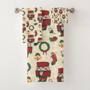 Nutcracker Holiday Christmas Bath Towel Set