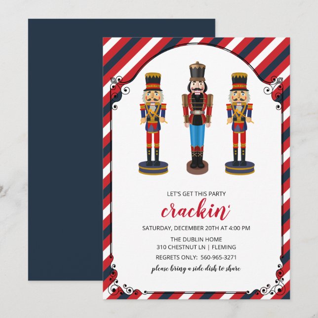 Nutcracker Holiday Christmas Party Invitation (Front/Back)