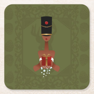 Nutcracker Holiday Gift Christmas Square Coasters