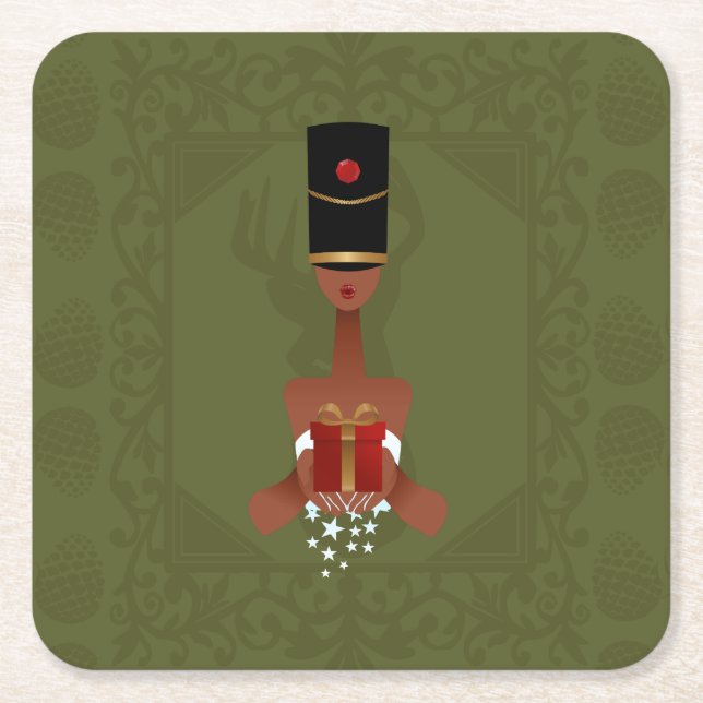 Nutcracker Holiday Gift Christmas Square Coasters (Front)