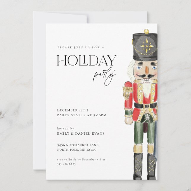 Nutcracker Holiday Party Invitation (Front)