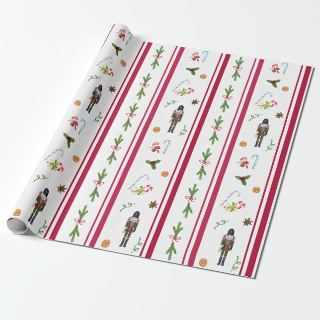 Nutcracker Holiday Wrapping Paper (Unrolled)