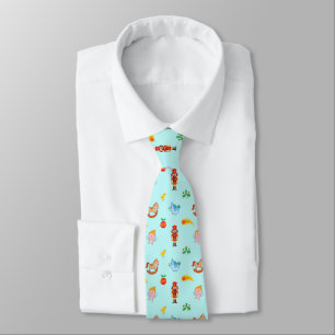 Nutcracker, horse, angel and bird Xmas pattern Tie