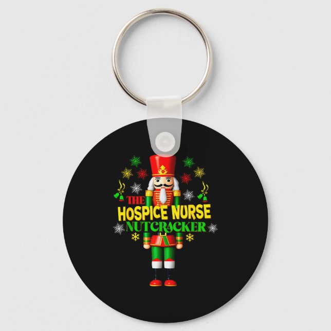 Nutcracker Hosce Nurse Festive Christmas Holiday S Keychain (Front)