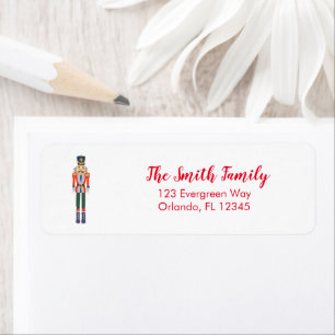 Nutcracker Illustration Christmas Address Label