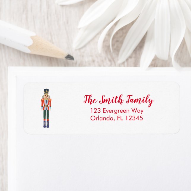 Nutcracker Illustration Christmas Address Label (Insitu)