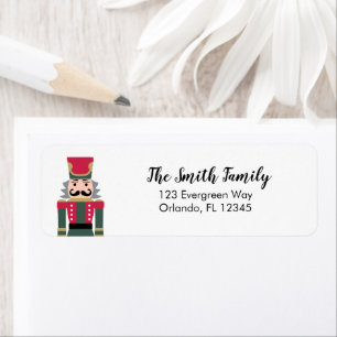 Nutcracker Illustration Christmas Address Label