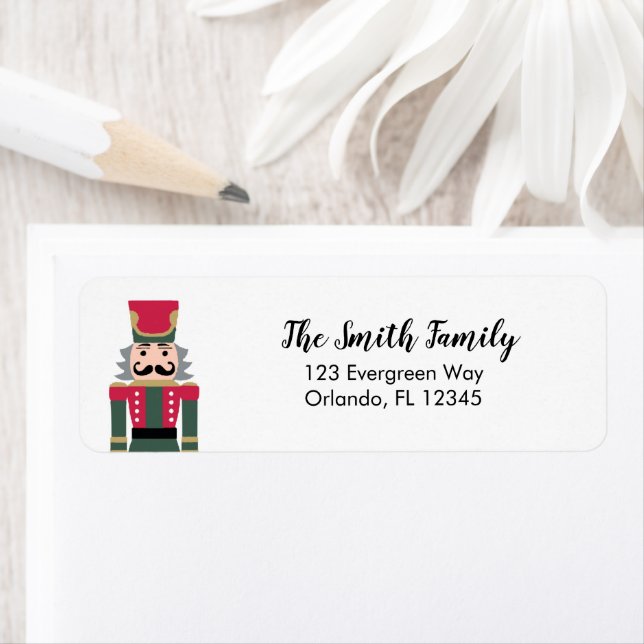 Nutcracker Illustration Christmas Address Label (Insitu)
