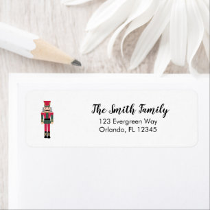 Nutcracker Illustration Christmas Address Label