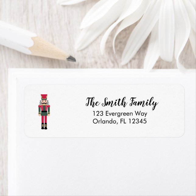 Nutcracker Illustration Christmas Address Label (Insitu)