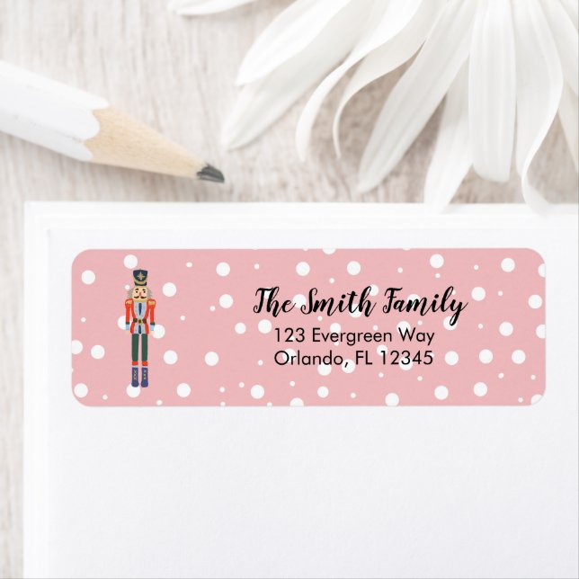 Nutcracker Illustration Christmas Address Label (Insitu)