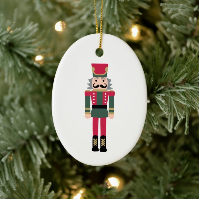 Nutcracker Illustration Christmas Design Classic C Ceramic Ornament (Tree)