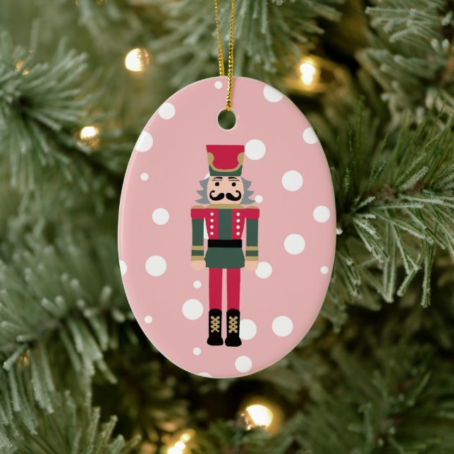 Nutcracker Illustration Christmas Design Classic C Ceramic Ornament (Tree)