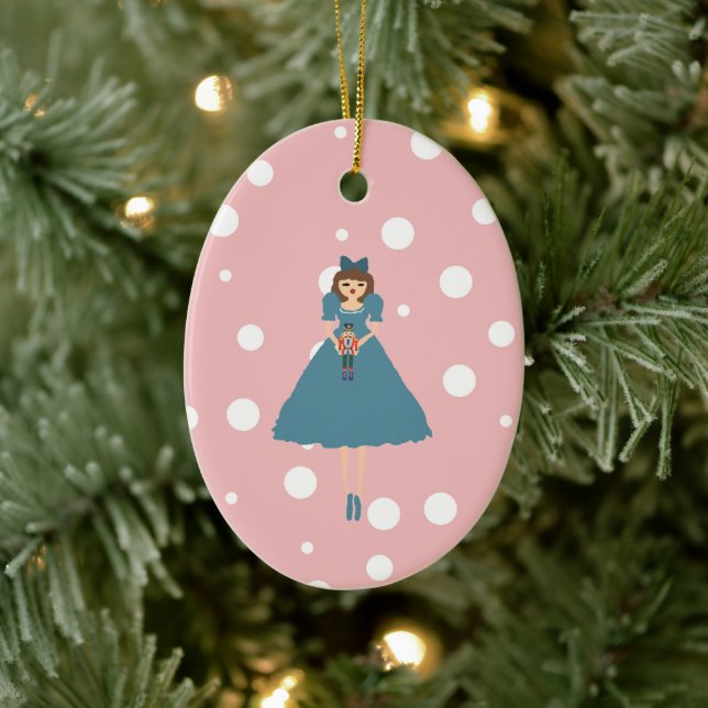 Nutcracker Illustration Christmas Design Classic C Ceramic Ornament (Tree)