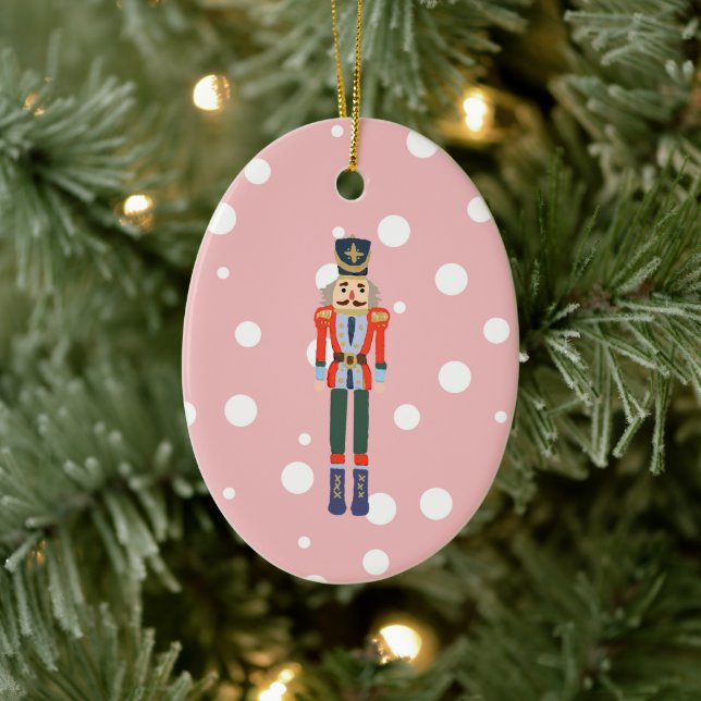 Nutcracker Illustration Christmas Design Classic Ceramic Ornament (Tree)