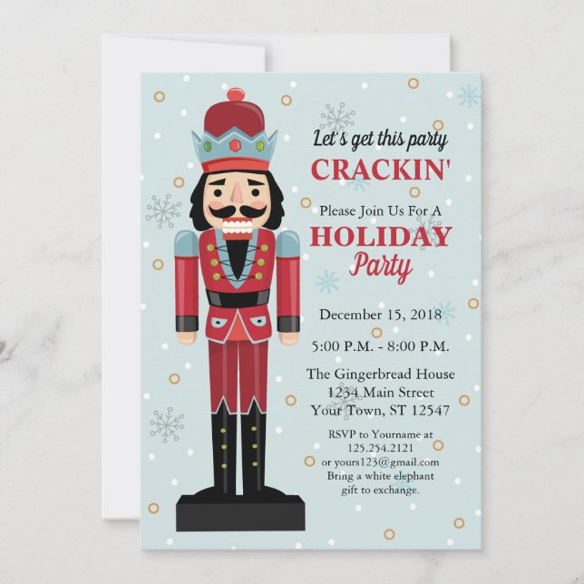 Nutcracker invitation de fête (Devant)