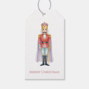 Nutcracker King Red Uniform Watercolor Gift Tags
