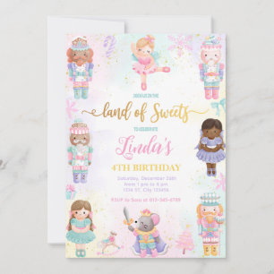Nutcracker Land Of Sweets Fairy Pink Invitation